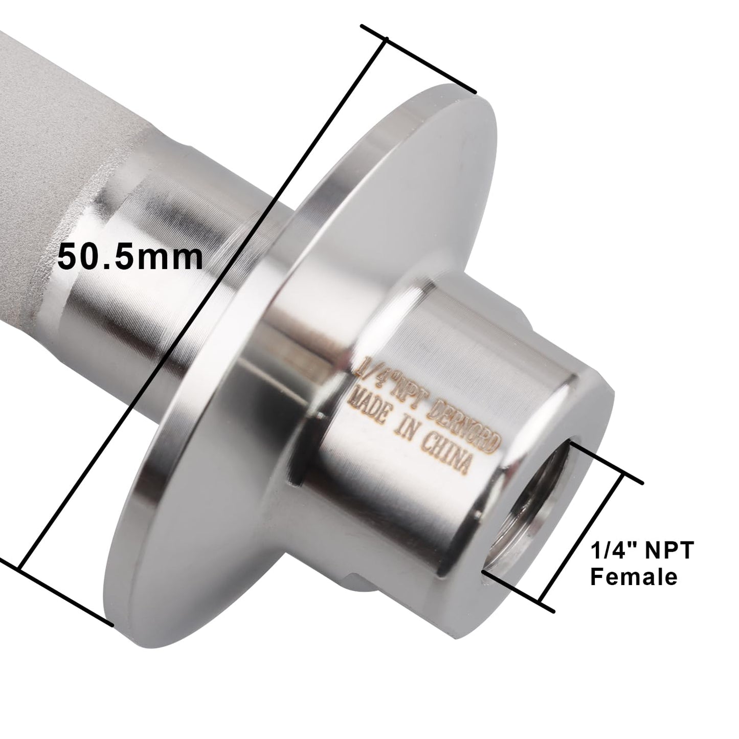 1.5" Tri-Clamp Diffusion Stone| 2 Micron Aeration Stone |Carbonation Stone with 1/4" NPT CO2 inlet
