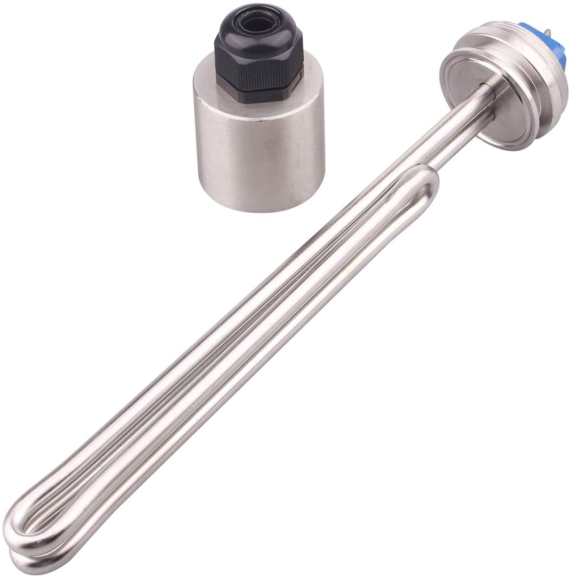 DERNORD 1.5" Inch (OD50.5mm) 240v 2500w/3500w/4500w/5500W Tri-clamp Foldback Heating Element Stainless Steel Immersion Water Heater