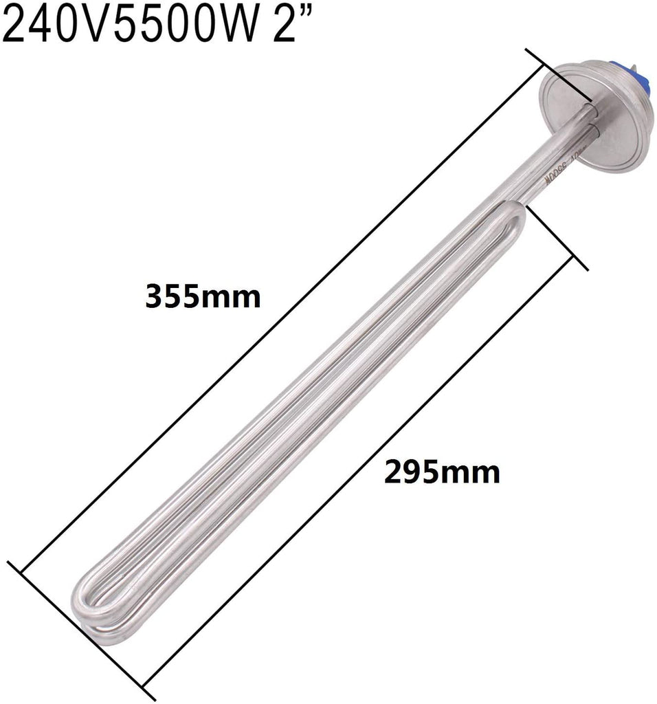 2 Inch (OD64) Tri-clamp | Foldback Heating Element | Electric Water Heater