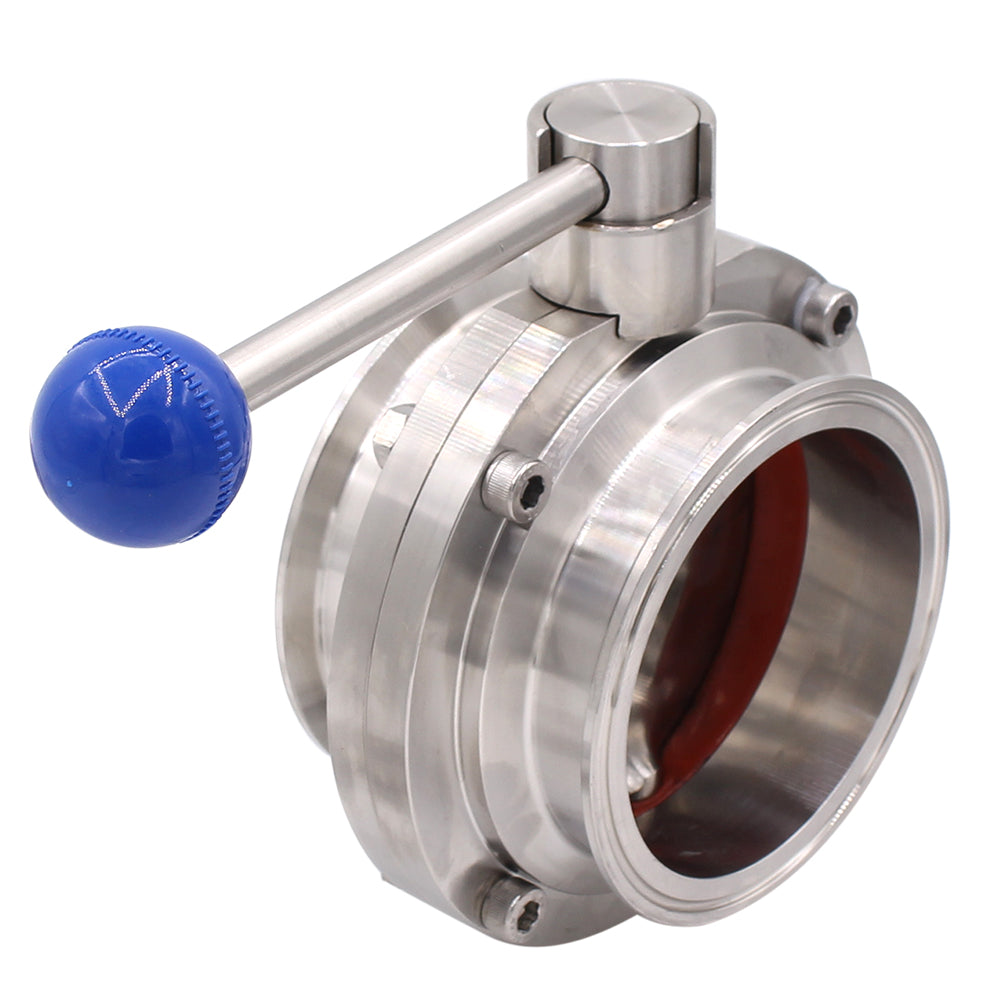 Sanitary Butterfly Valve | Tri Clamp Clover | with Pull Handle Stainless Steel