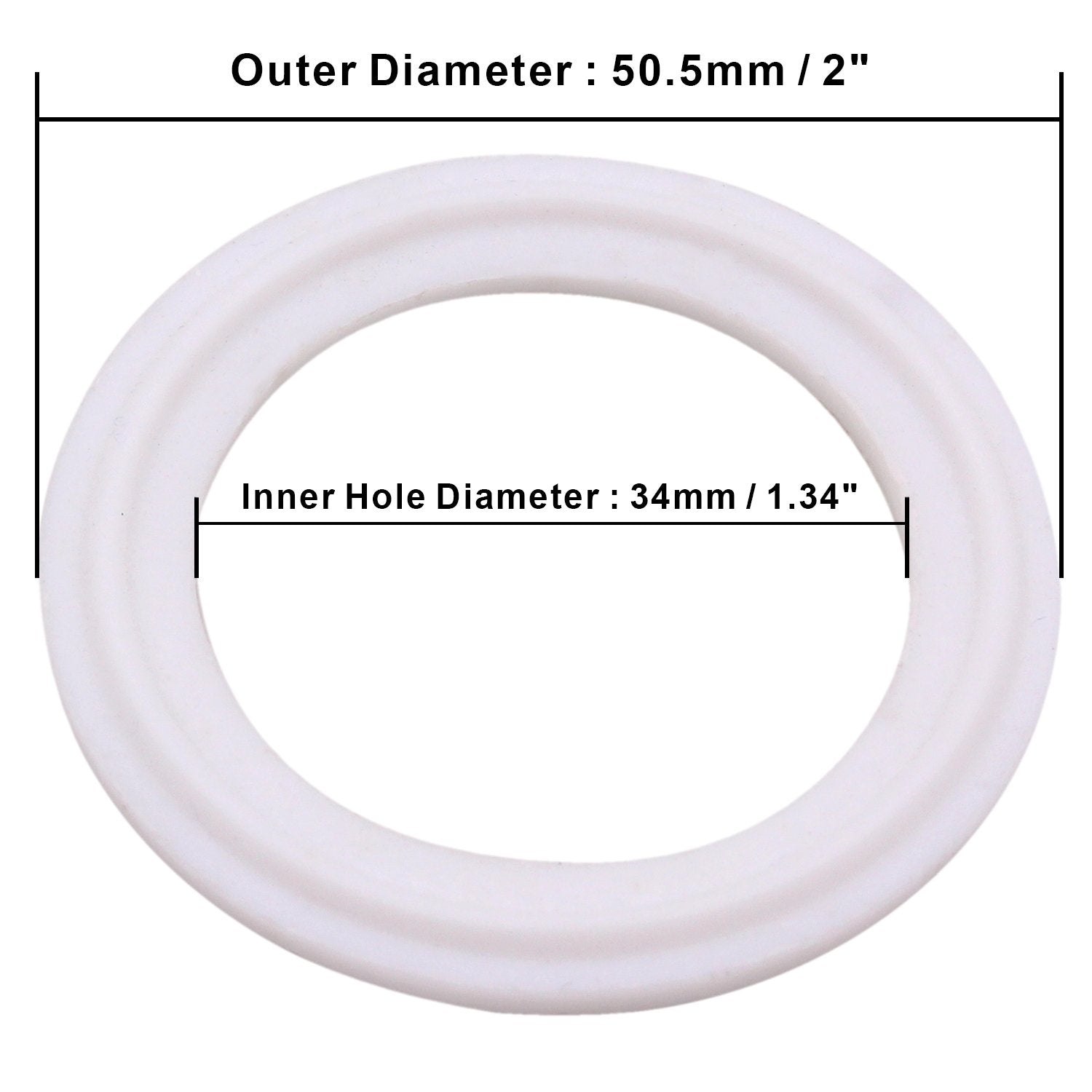 DERNORD 2" PTFE (Teflon) Sanitary Gasket W/Stainless Screen - View #3