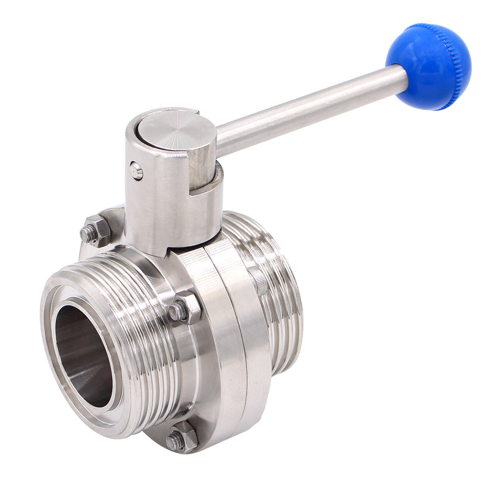 Threaded SMS butterfly valve with Pull Handle Stainless Steel 304 Sanitary Valve