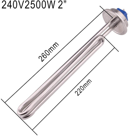 2 Inch (OD64) Tri-clamp | Foldback Heating Element | Electric Water Heater