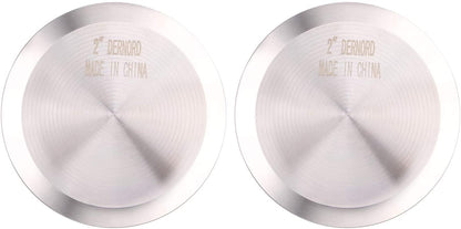 DERNORD Sanitary End Cap fits Tri-Clamp Ferrule Flange Stainless Steel 304 Fitting Clamp (2" (51mm) Tube OD) 2Pack/5Pack/10Pack