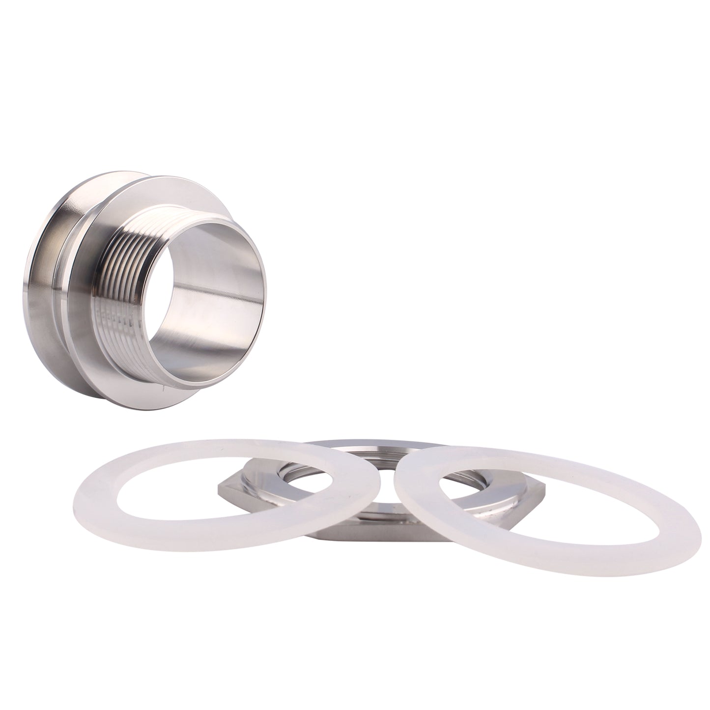 DERNORD 2" Tri Clamp Bulkhead Compression Fitting 304 Stainless Steel Weldless Homebrew Kettle Bulkhead