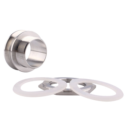 DERNORD 2" Tri Clamp Bulkhead Compression Fitting 304 Stainless Steel Weldless Homebrew Kettle Bulkhead