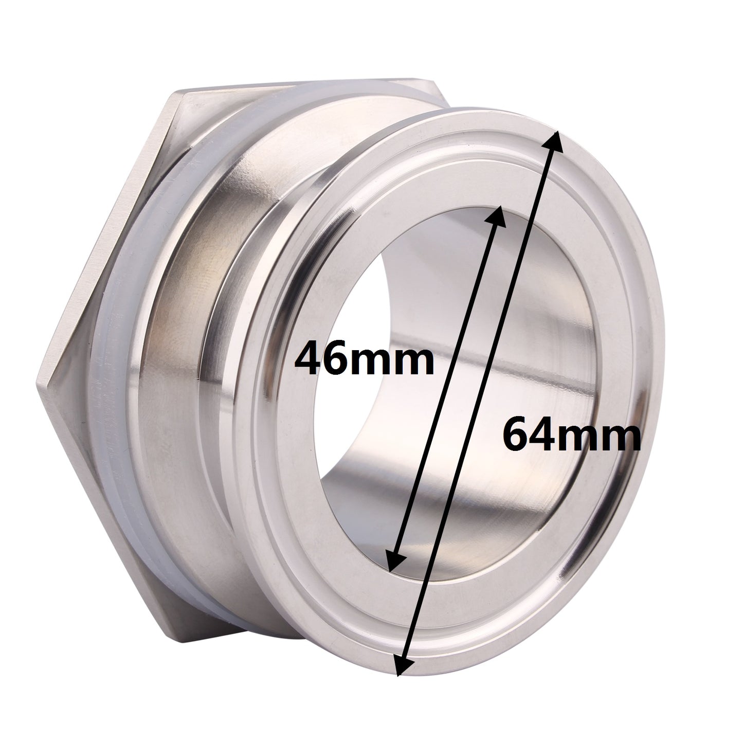 DERNORD 2" Tri Clamp Bulkhead Compression Fitting 304 Stainless Steel Weldless Homebrew Kettle Bulkhead