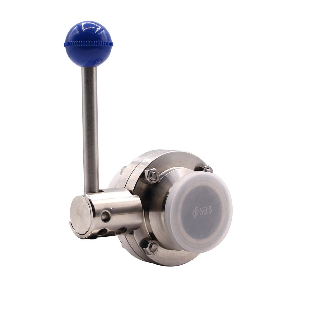 Sanitary Butterfly Valve | Tri Clamp Clover | with Pull Handle Stainless Steel