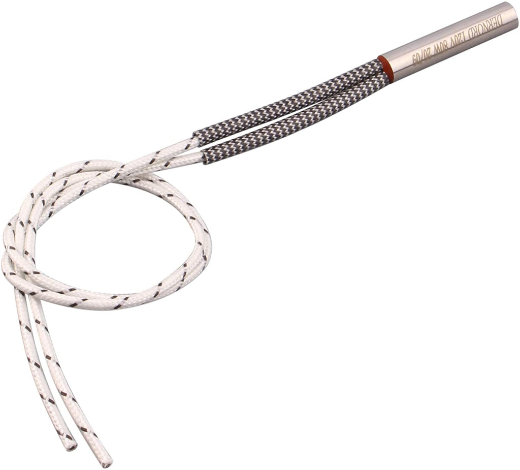 DERNORD 120V 80W Cartridge Heater Electric Hot Rod Stainless Steel Heating Element Replacement