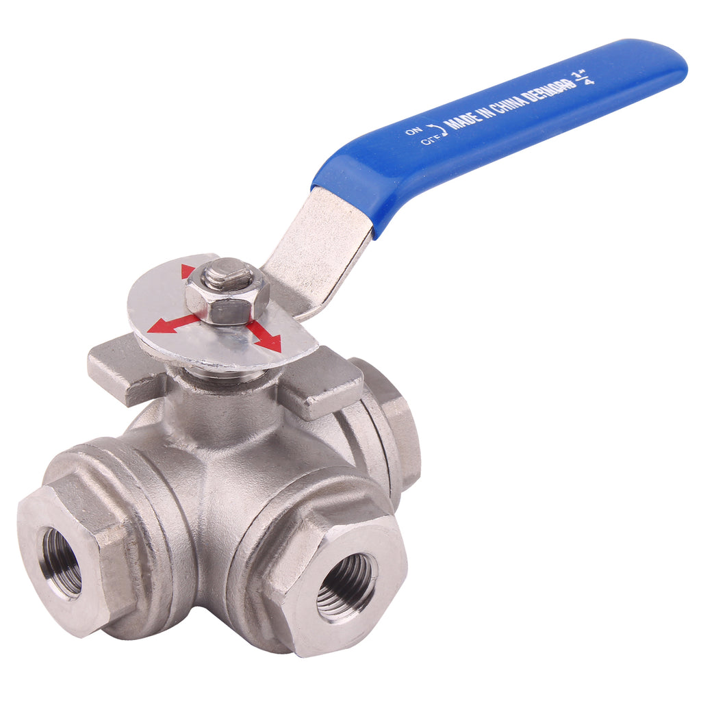 T Mounting Pad | 3-Way Ball Valve  |Stainless Steel 304 Female Type